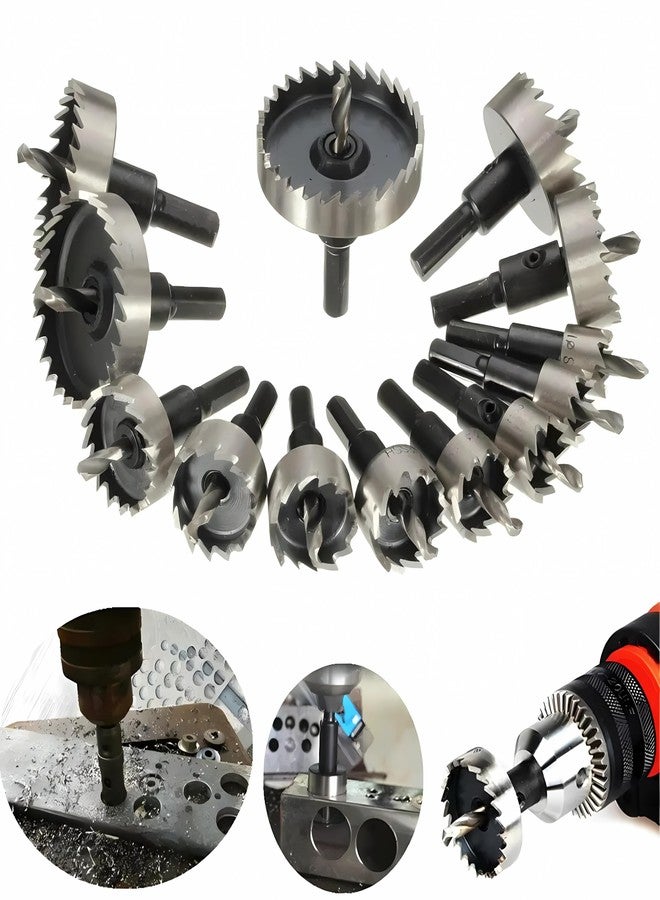 RetLeen 12 PCS HSS Hole Saw Drill Bit Set 12-55mm, Carbide Tipped Core Cutter Kit for Metal, Wood, and PVC, Ideal for Steel and Aluminum Drilling, with Hex Shank Adapter - Image 2